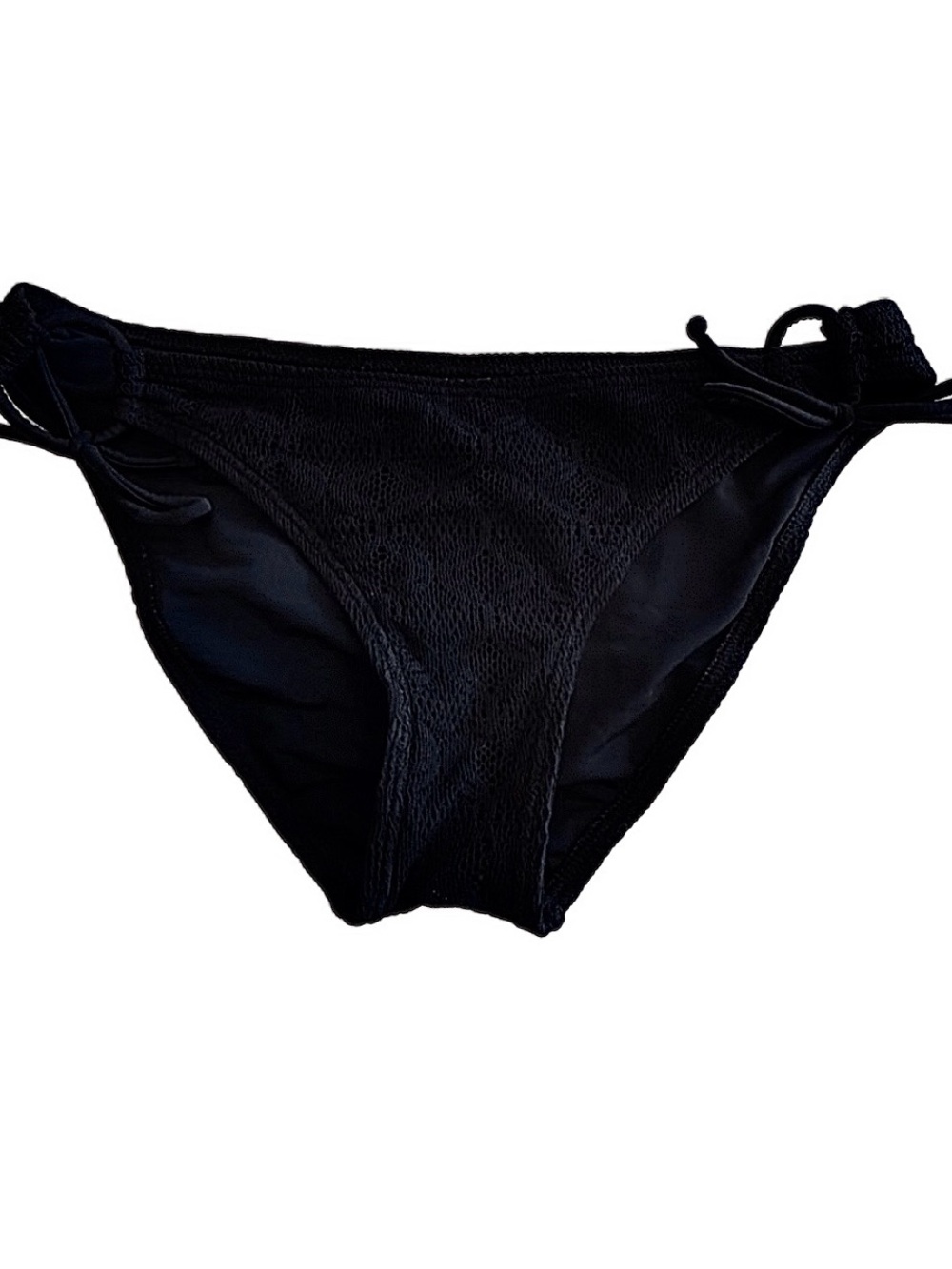 GOSSIP Black Crochet Side-Tie Bikini Bottom